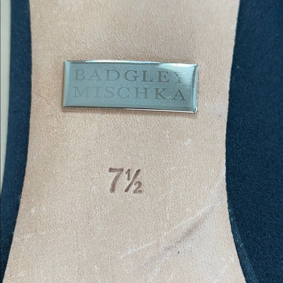 Badgley mischka black satin evening pumps 7.5 - Picture 7 of 8